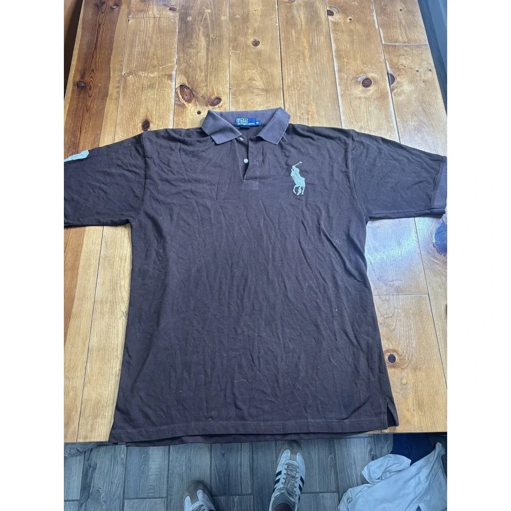 Polo by Ralph Lauren Men's Brown Pique Polo Shirt Big Pony 3XL Short Sleeve